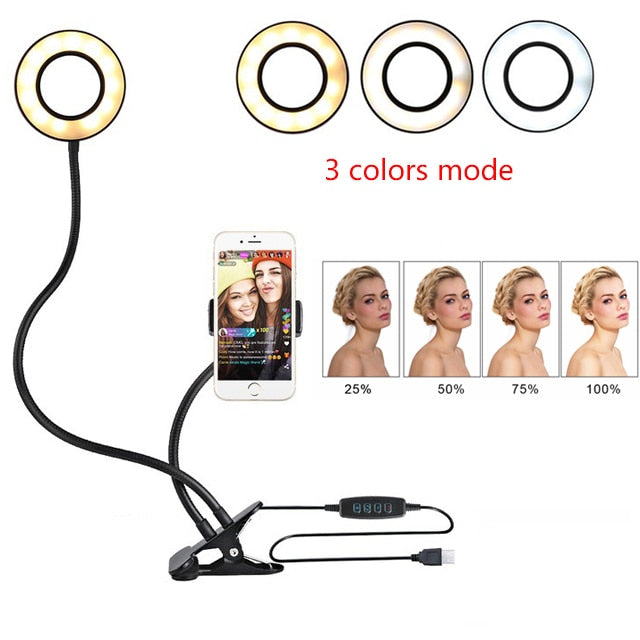 LED Selfie ringljus för levande justerbar smink Light-8cm stativ