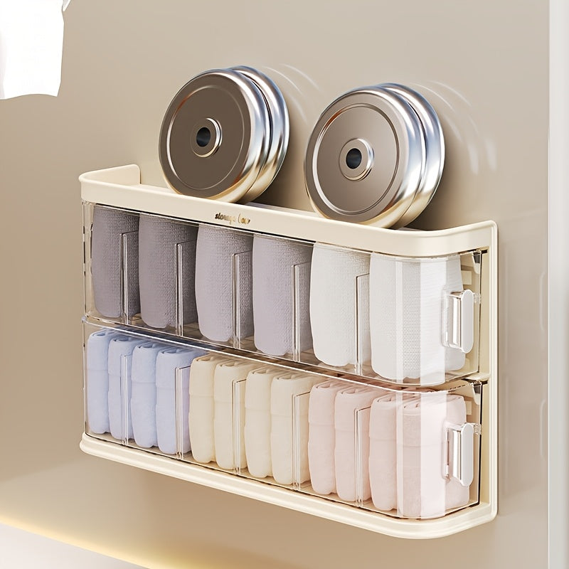 With 12 Compartments  Wall-mounted Hair Accessory Storage Box - Large Capacity Plastic Storage Box, Can Store Hair Clips, Ties, And Jewelry - Transparent Design For Easy Visibility, Space-saving Stor