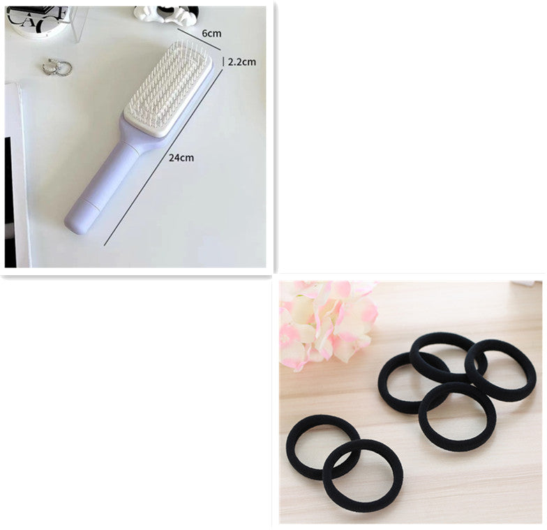 4-i-1 självrengörande hårborste ny självrengörande antistatisk massagekam skalbar roterande lyftande självrengörande hårborste