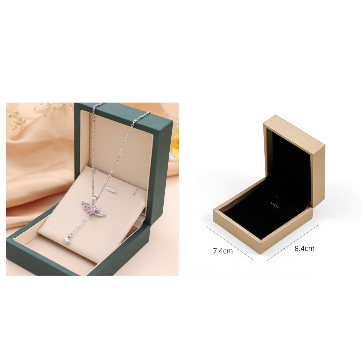 Rörlig Cupid Hjärta Ängelvingar Tofshalsband Med Kristall Nyckelbenskedja Damsmycken Gåva Alla hjärtans dag