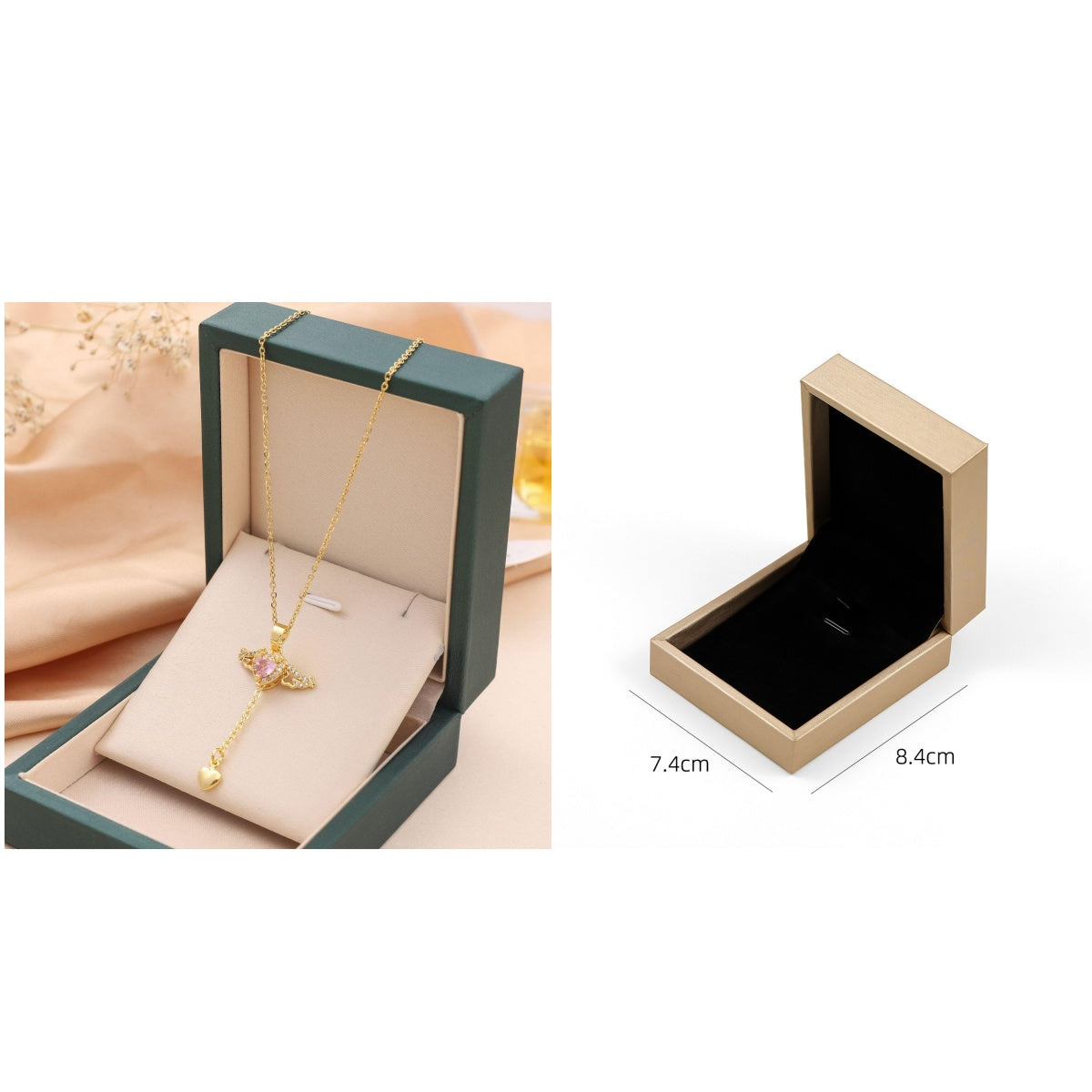 Rörlig Cupid Hjärta Ängelvingar Tofshalsband Med Kristall Nyckelbenskedja Damsmycken Gåva Alla hjärtans dag