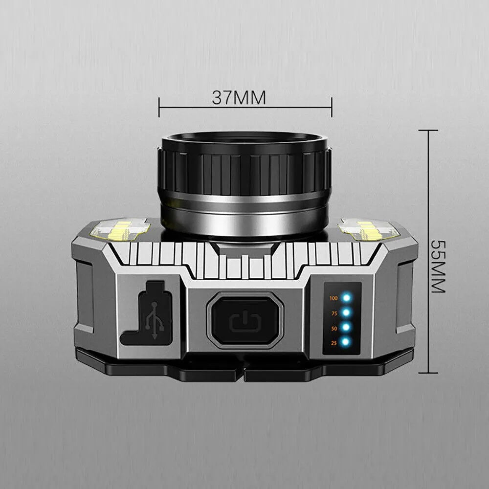 LED Headlight Flashlight Outdoor USB Charging Fishing Headlight Glare Is Suitable For Camping, Work, Maintenance, Car Maintenance, Decoration