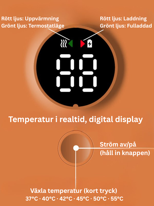 Trådlös Flaskvärmare 42°C – För Hem & Resa