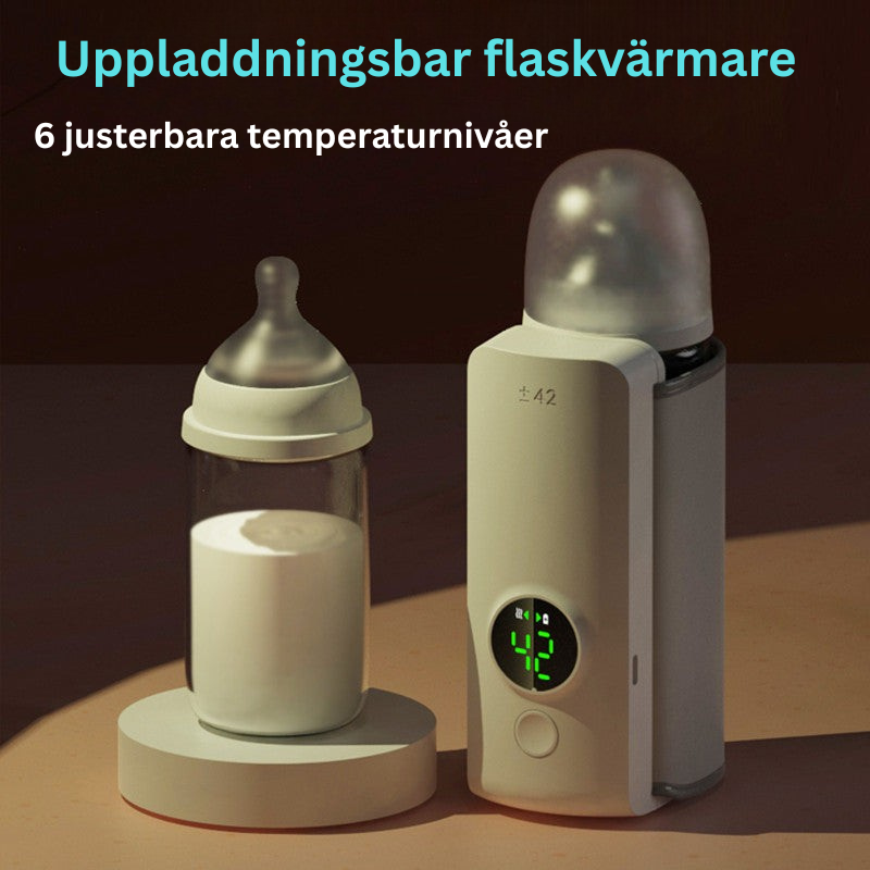 Trådlös Flaskvärmare 42°C – För Hem & Resa