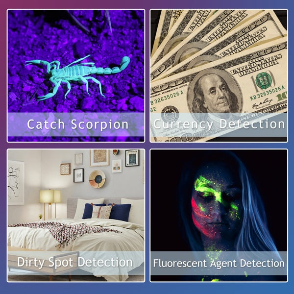 2-in-1 LED Flashlight, Ultraviolet And White Light, Adjustable Focus LED Inspection Light,2 Pack-TK,TMEU For Self-pickup