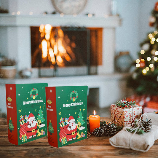 🎄 10-pack julgodislådor – Bokformade presentaskar med tecknade motiv  Perfekta för julgodis, kakor, bakverk, presenter och gåvor till jul, födelsedagar, bröllop och festdekorationer.