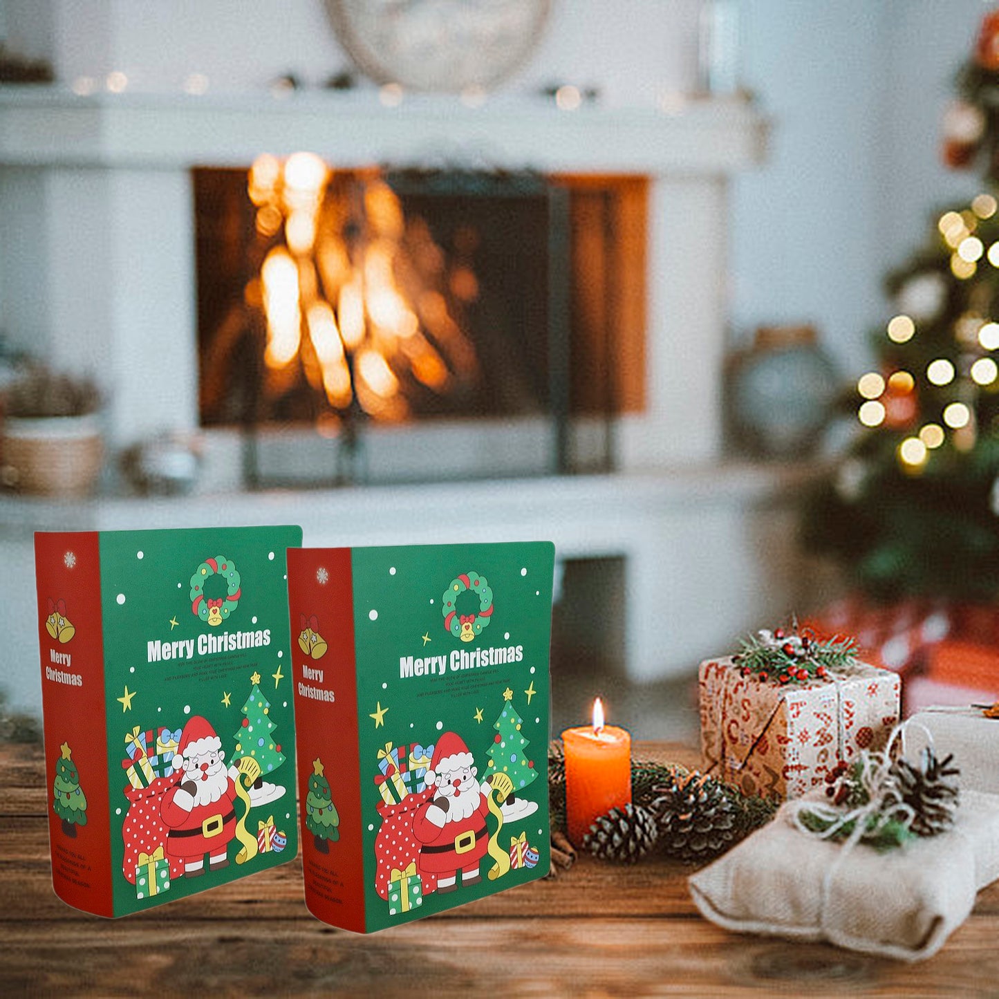 🎄 10-pack julgodislådor – Bokformade presentaskar med tecknade motiv  Perfekta för julgodis, kakor, bakverk, presenter och gåvor till jul, födelsedagar, bröllop och festdekorationer.